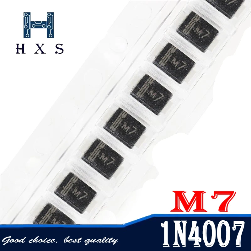 Диод M7 1N4007 SMD 1A 1000V IN4007 100 шт. диод выпрямителя 4007 | Обустройство дома