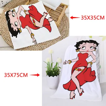 

New Betty boop Towels Size 35x35cm 35x75cm Square rectangle Towels Printing Cotton Face Towel Fabric Custom logo