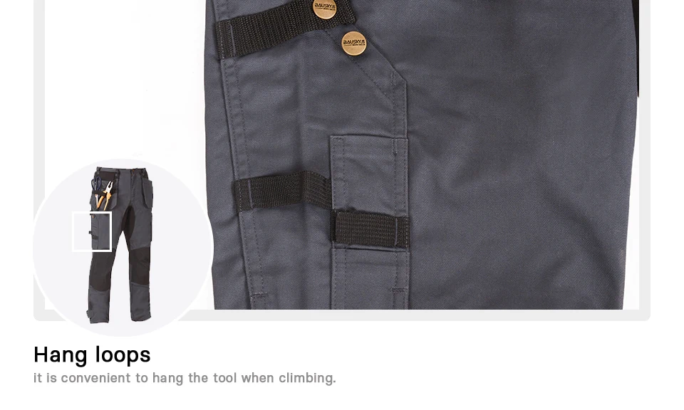 workwear 231 winter/autumn mens work pants stretch material multi tool pockets working clothes trousers blakc grey