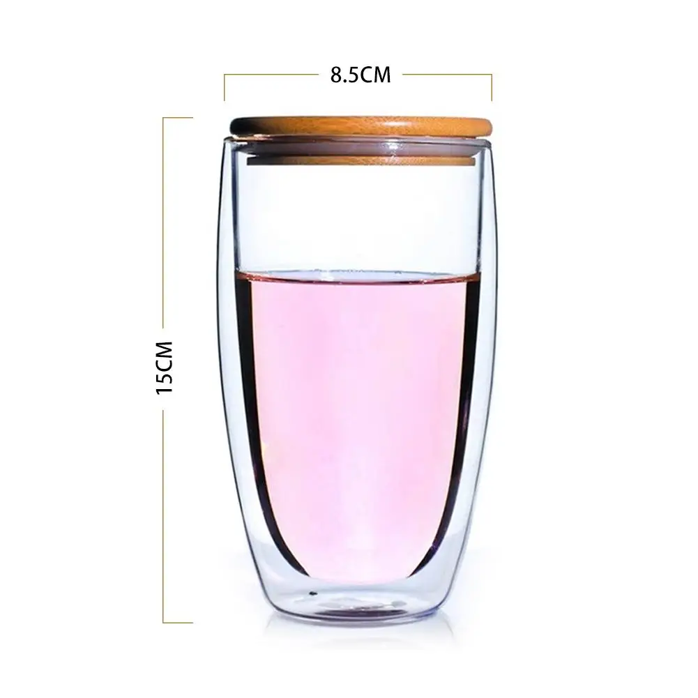 Двухслойная стеклянная кружка боросиликатного термостойкая офисная чашка домашний стол чашки теплоизоляция Чай Молоко Кофе Кружки - Цвет: Q