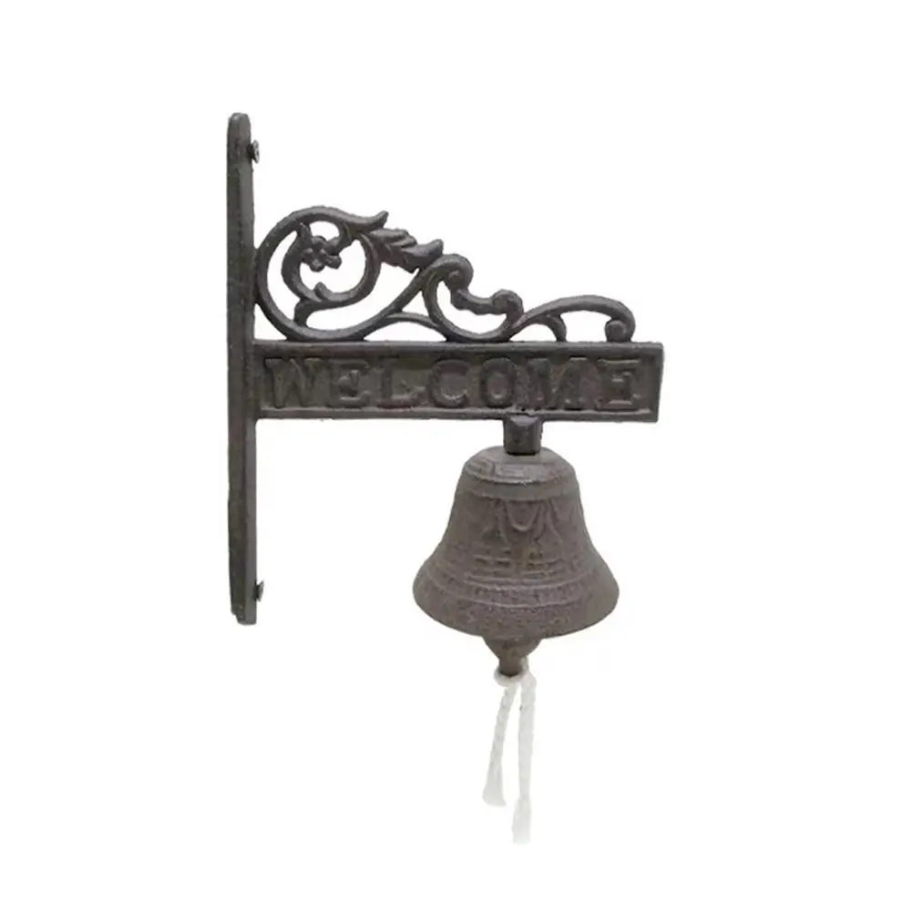 Винтаж коричневый из литого железа, дверной звонок металлический деревенский настенный кот дизайн дверной звонок наружные украшения для дома подарок