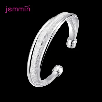 New Arrivals Genuine 925 Sterling Silver Bracelet Bangle For Women Girls Opening Bangle Jewelry For Wedding Engagement Dating