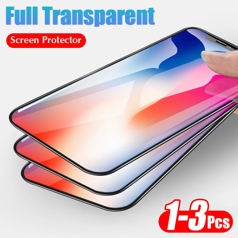 

3Pcs Full Screen Tempered Glass Film For iphone x 7 8 6 6s PLus Cover Protector Film For IPHONE X XR XS Max HD Protective Glass