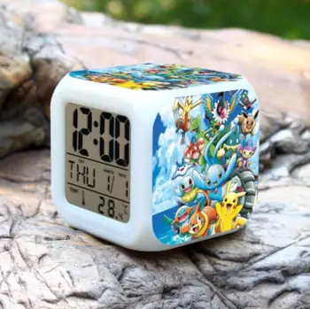 

New pokemon go Colorful Changing clock Digital 7 Colors Change LED Digital Alarm Clock Night light