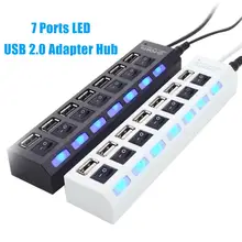 USB 2 0 концентратор Мульти сплиттер светильник 7 портов