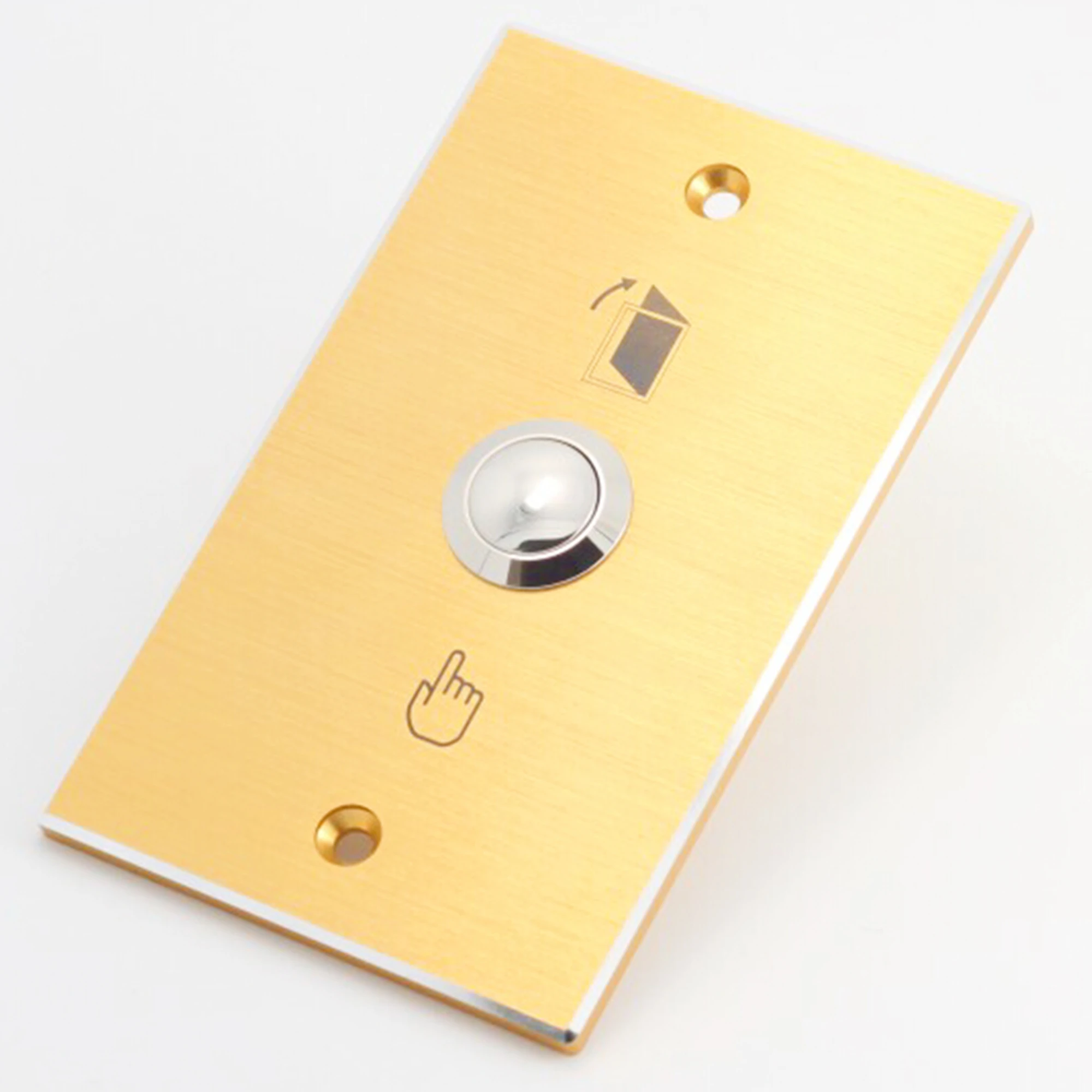 Elewind 19mm Door Bell Push Button With Rectangular Golden Panel