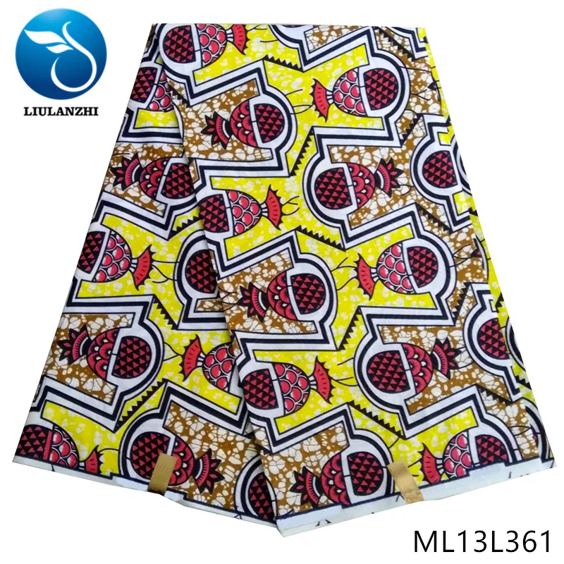 ML13L361 LIULANZHI African wax fabrics New arrival multicolor printing ankara wax fabric for dress 6yards polyester wax ML13L357-ML13L374 - Цвет: ML13L361