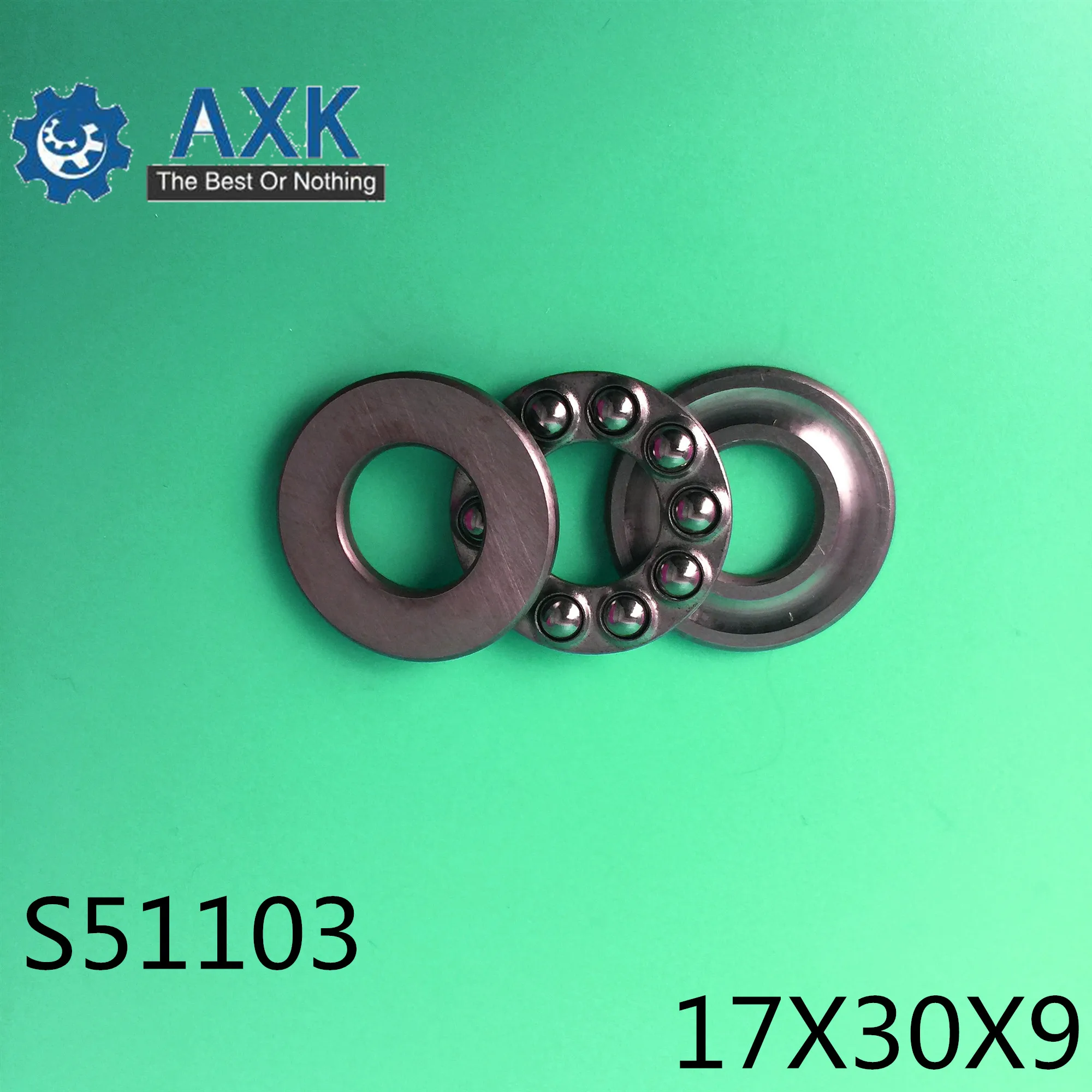 S51103 (2PCS) 17x30x9mm 17*30*9mm 51103 stainless steel thrust ball bearing