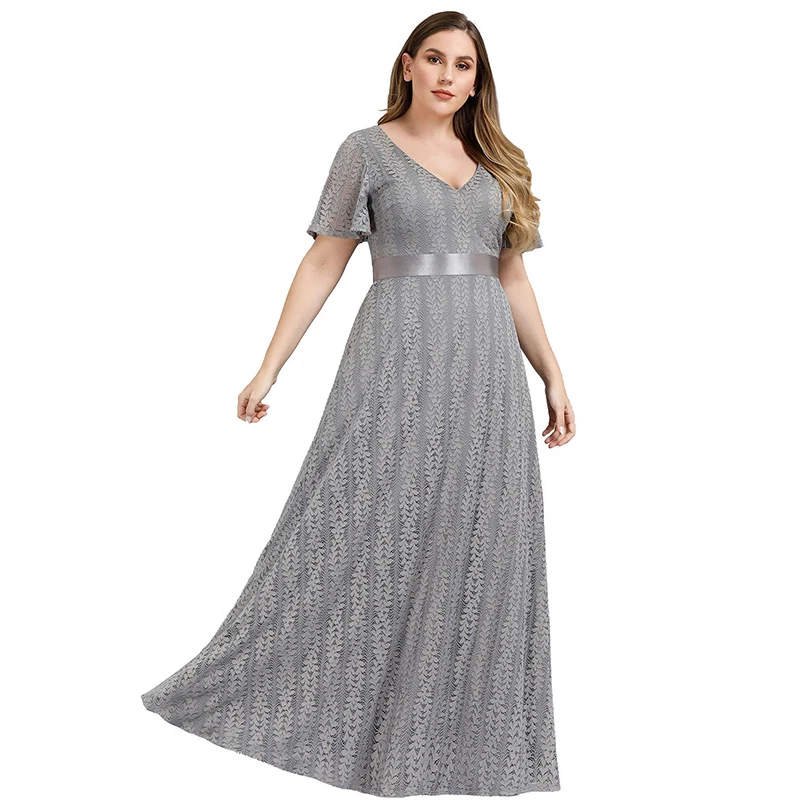 vestido-de-noite-plissado-manga-curta-bordado-linha-a-decote-em-v-ziper-costas-elegante-ate-o-chao-plus-size-vestidos-formais-femininos-dfilme