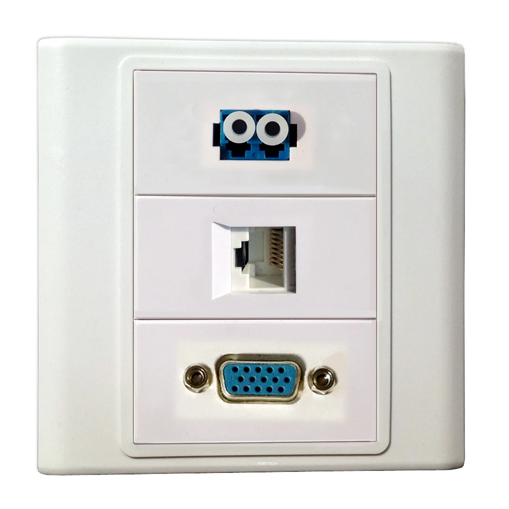 Коннекторы: LC+ RJ45+ VGA, Оптические LC разъемы, информация настенная пластина розетка крышка штепсельный порт