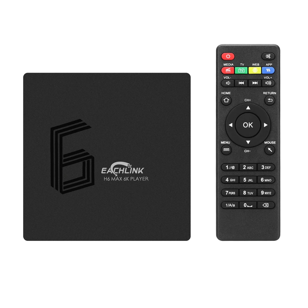 EACHLINK H6 MAX Android 9,0 Smart tv Box 4 ГБ/64 Гб 2,4 г/5 г WiFi Allwinner H6 четырехъядерный 64 бит 6 к HDR H.265 BT4.1 4 к медиаплеер