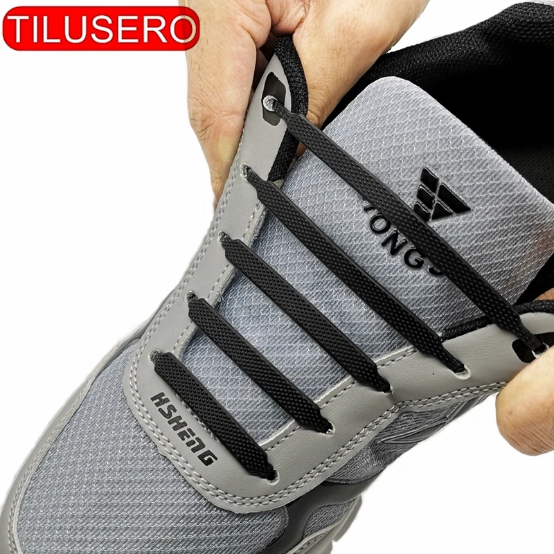 Silicone Shoelaces All-Sneakers No-Tie Athletic Elastic Safety Fit Fashion Unisex High-Quality