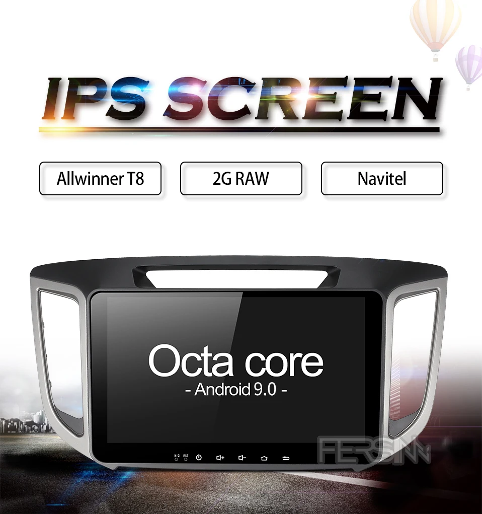 Perfect Fersinny CIX251060 2G android 9.0 car navigation dvd player 1024*600 For HYUNDAI IX25 CRETA  gps stereo car multimedia player 0