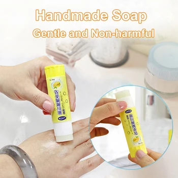 

Portable Soap Hand Washing Body Hand Care Antibacterial Lemon Aroma Creative Glue Stick Shaped Outdoor Travel Camping Soap