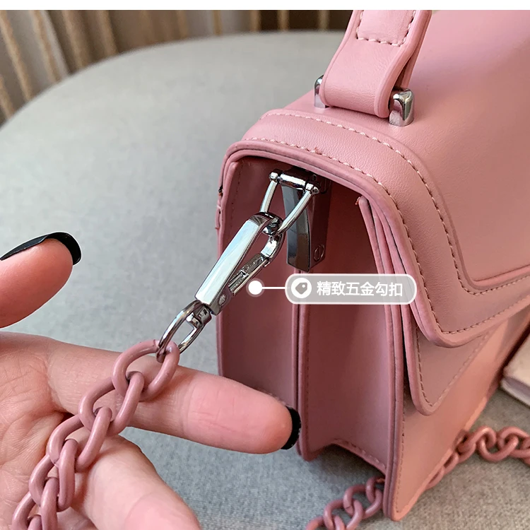 Couro do Plutônio Bolsas para Mulheres Bolsa de Ombro Bolsa Mensageiro Feminina Pequena Sólida Crossbody 2020 Corrente Bolsas Femininas Cor 19 Bolsas e Malas