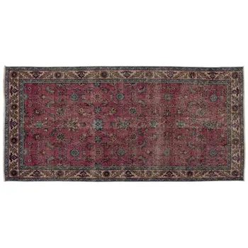 

Handmade Natural Vintage Turkish Area Rug 108x223 Cm-3'7''X7'4''