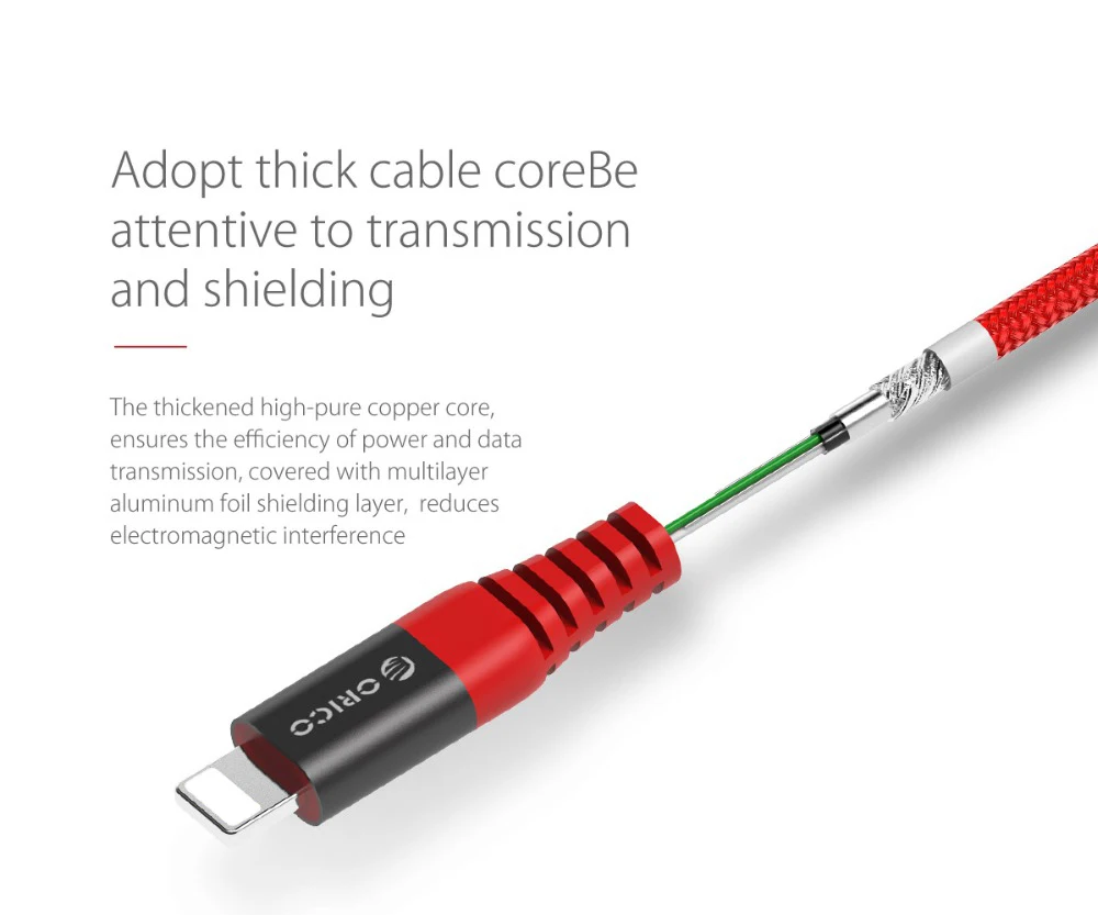 ORICO 2.4A 1M Nylon lighting Cable For iPhone X 8 7 6 5 For iPhone iPad Mobile Fast Charging Charger Cable (9)