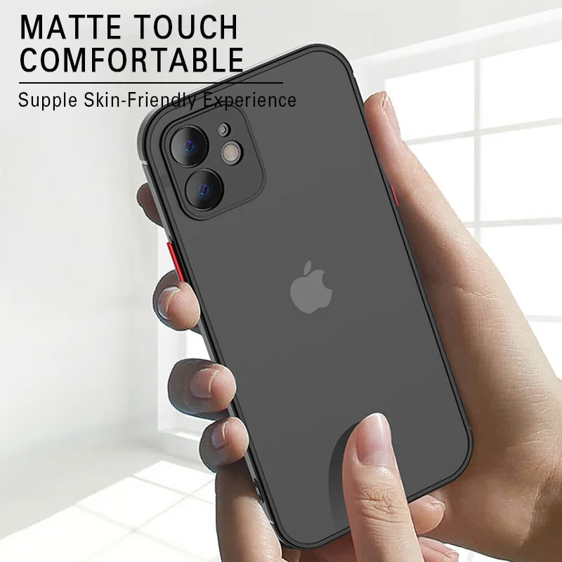 Luxury Silicone Shockproof Matte Phone Case For iPhone 13 12 11 Pro Max Mini X XS XR 7 8 Plus SE 2 2020 Transparent Thin Cover 3
