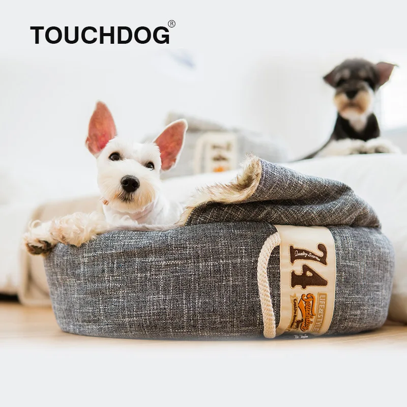 

TOUCHDOG Kennel Pet Products In Autumn and Winter Plush Antiskid Deep Sleep In Winter