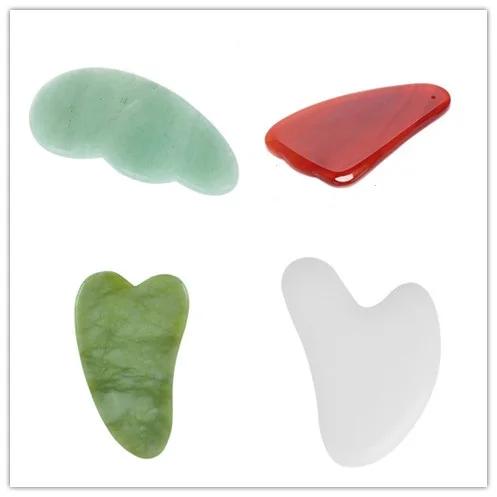 Natural Jade Guasha Board Scraching Face Eyes Scraping GuaSha SPA Massage Tool Health Care Acupoints Plate Massager