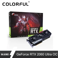 Красочная графическая карта iGame RTX 2060 Ultra OC GDDR6 Nvidia GPU 6G 1680MHz GeForce видеокарта Placa De Video HDMI для игрового ПК
