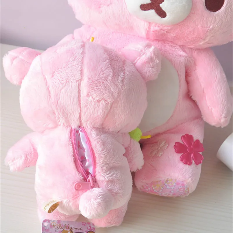 28 см Kawaii Sakura розовый медведь плюшевые игрушки Rilakkuma Медведи Куклы Мягкие медведи животные Плюшевые игрушки Детские подушки для девочек подарок на день рождения