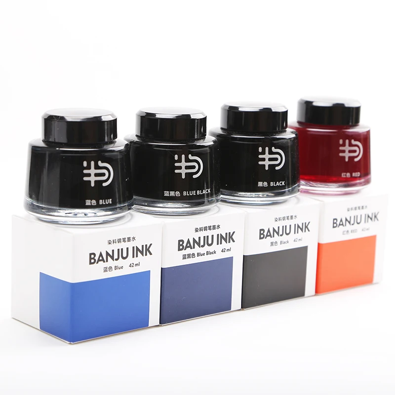 

Non-carbon Fountain Pen Ink Black Blue Red Dark-blue 42ml Bottle Ink Quick Drying Dye-based Ink for Glass Dip Pen