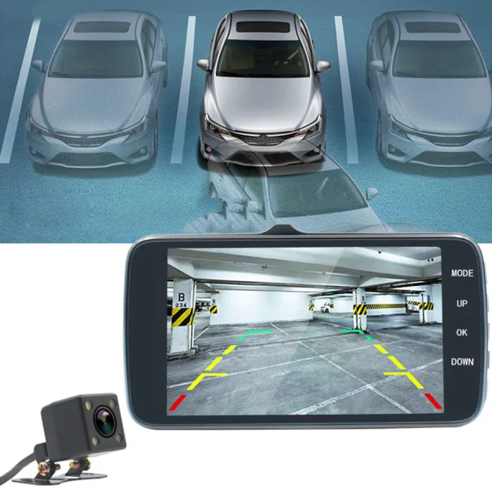 4.0in ips экран Автомобильный видеорегистратор FHD 1080P с камерой заднего вида рекордер двойной объектив Dashcam
