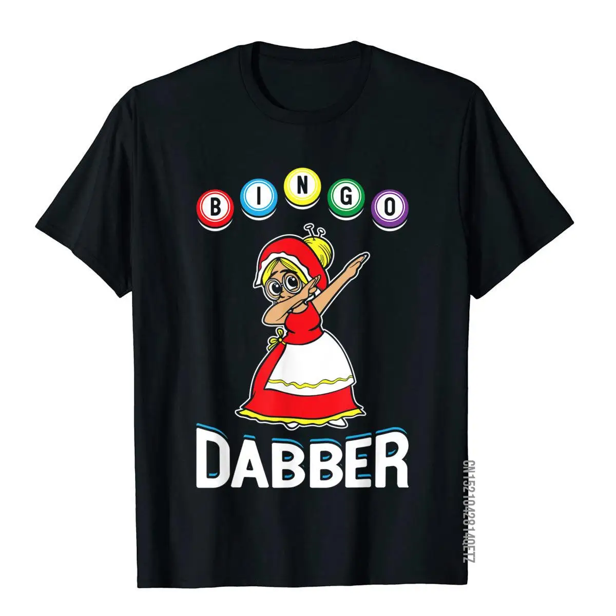 Bingo Dabber Grandma Funny Lucky Player Dab Cool T-Shirt__B12873black