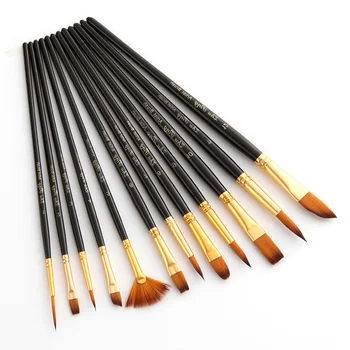 

12Pcs Artist Paint Brushes Set for Watercolor Acrylic Gouache Painting MU8669