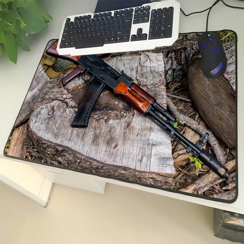 

XGZ Army Enthusiasts Large Size Mouse Pad Sewing Military AK Rifle Gun Pattern Laptop PC Table Mat Rubber Universal Non-slip