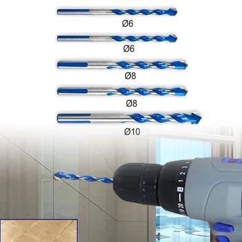 

5pcs Masonry Drill Bits Carbide Tipped Concrete Drilling Set 6/8/10mm Power Tool Accessories For Wood Metal Masonry Drilling