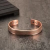 Vinterly Twisted Pure Copper Bracelets Men 12mm Health Energy Magnetic Bangles Benefits Adjustable Open Cuff Jewelry Resizable 2