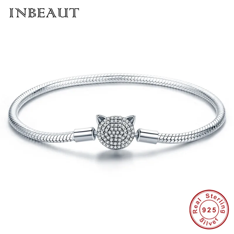 Браслет, Подходит для Pandora, шарм, 925 пробы, серебро, CZ, луна, сердце, дерево, дьявол, глаз, змея, цепь, собака, Сова, бусы, браслеты для женщин - Окраска металла: ssb053-2