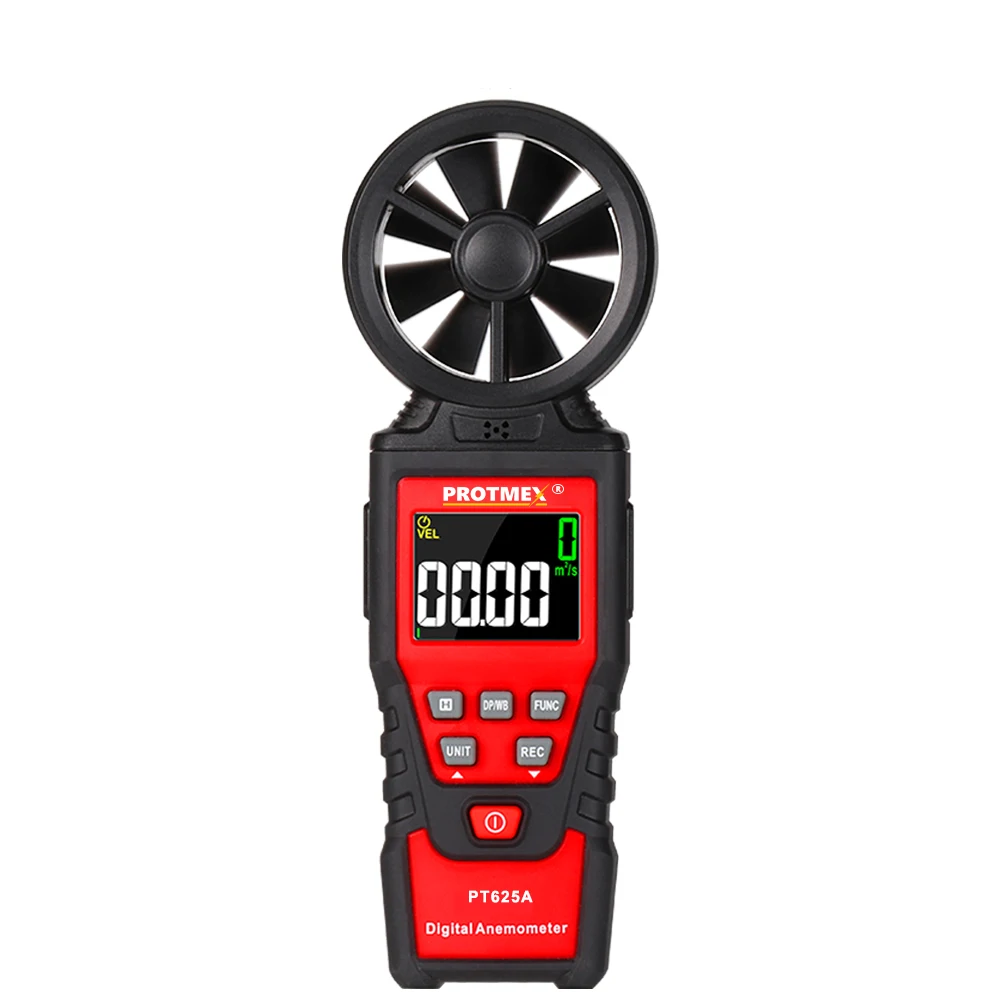 

Protmex Digital Anemometer, PT625A Digital Anemometer Wind Speed Meter Air Volume Measurer Air Humidity Flow Meter