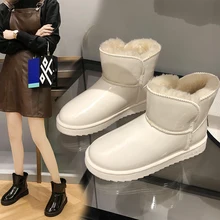 New Winter Women Boots Plus Plush Keep Warm Patent Leather Snow Boots Comfortable Non-slip Australia Emu Boots
