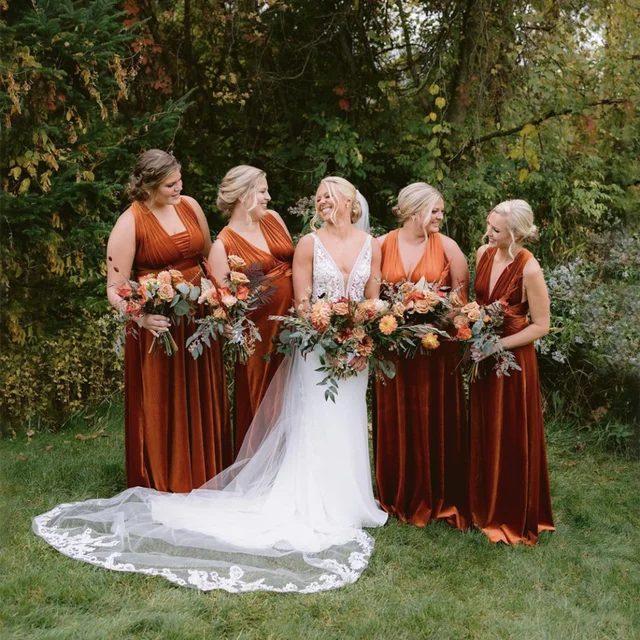 copper bridesmaid dresses