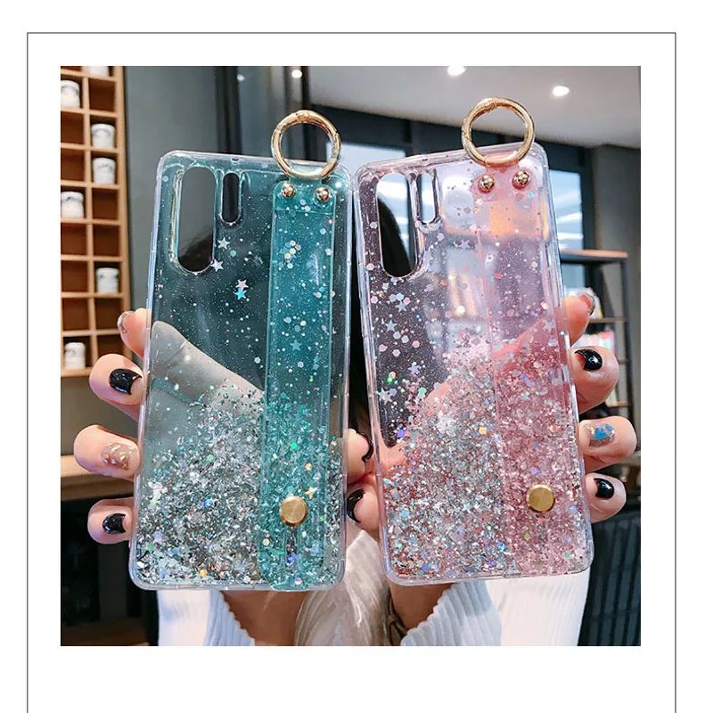 Блестящий чехол на запястье для Huawei P40 Lite P30 Pro чехлы бампер Nova 5T 3 3i 2i Mate 30 20 10 P10