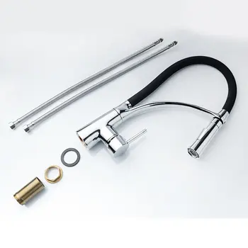 

Kitchen Sink Full Copper Faucet Color Pull-out Kitchen Dish Hot And Cold Faucet