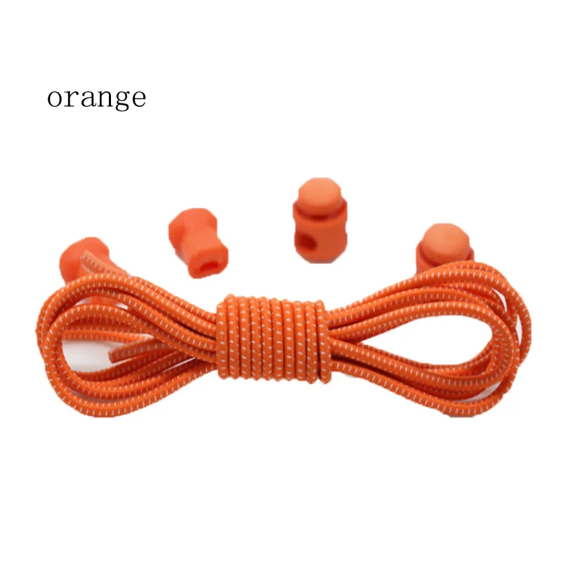 orange 2 пары 20 цветов эластичные круглые пряжки для детей и взрослых ленивый резиновый шнурок - Цвет: orange