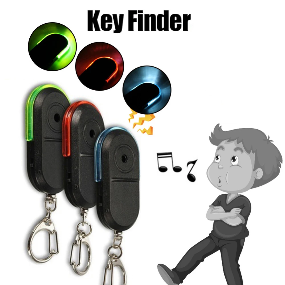 Portable Wireless Anti Lost Alarm Key Finder Locator Keychain Whistle Sound LED Light Mini Search Anti