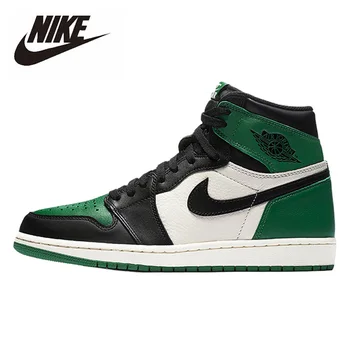 

Original Nike Air Jordan 1 Retro High Pine Green Basketball Shoes Men Women Unisex Outdoor Sneakers 555088-302