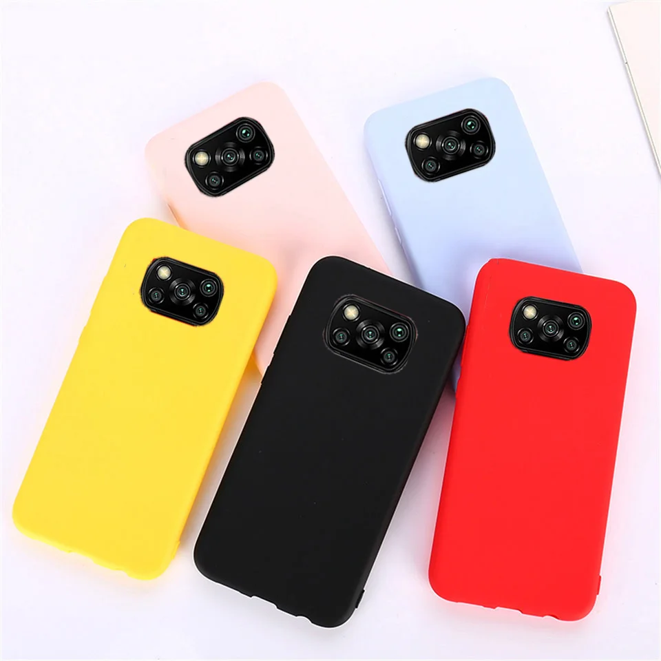 cell phone belt pouch Candy Color Frosted Silicone Phone Case For Xiaomi Poco X3 Nfc F2 F3 Pro M2 M3 C3 Pocophone F1 Matte Soft Tpu Back Cover Cases mobile phone case with belt loop