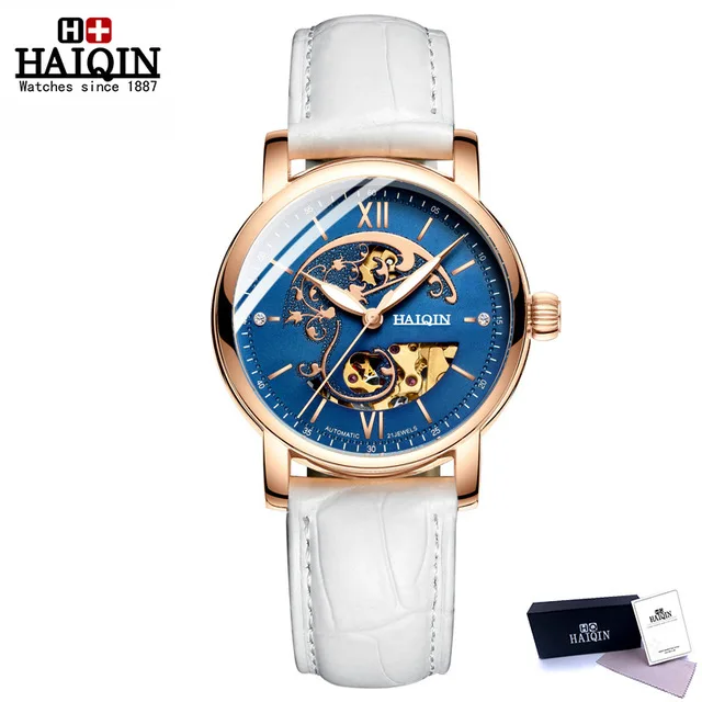 HAIQIN Брендовые женские часы, автоматические механические часы, спортивные часы, повседневные деловые наручные часы, золотые Relojes Mujer Montre Femme - Цвет: F3