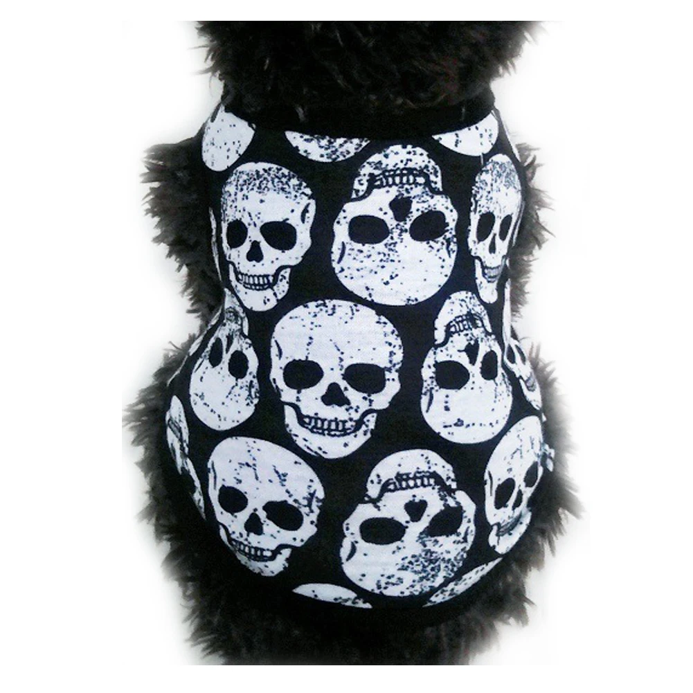 Лыжная шапочка из хлопка рисунок комнатная собачка жилет дышащая одежда для собак летние рубашки для щенков боди для чихуахуа костюм на Хэллоуин