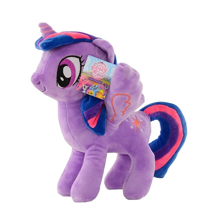 Оригинальные 20-40 см My Little Pony Животные Мягкие плюшевые игрушки мультфильм красочные Радуга Единорог милый пони кукла Дети Рождественский подарок девочка - Цвет: Purple