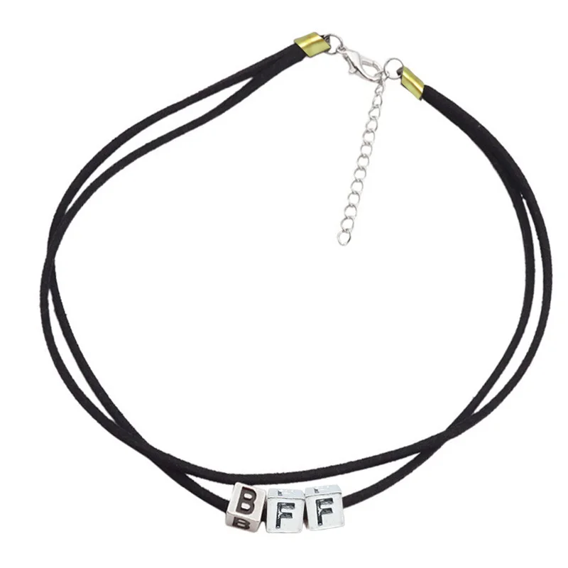 Ожерелье BFF Torque Best Friend Forever Charm Girly Luxury Уникальный кубический металлический