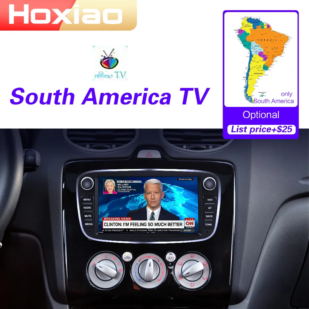 2 Din автомагнитола Android для Ford Focus S-Max Mondeo 9 Galaxy YC-Max WiFi FM RDS DAB tv мультимедийный плеер навигация