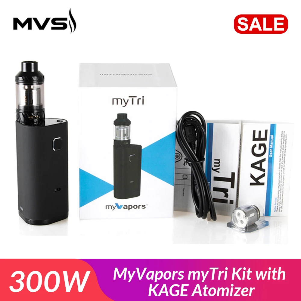 

Original MyVapors myTri Kit 300W with KAGE Atomizer Support VW/TC-NI/TC-TI/TC-SS/TCR Mode Vpae Kit electronic cigarette