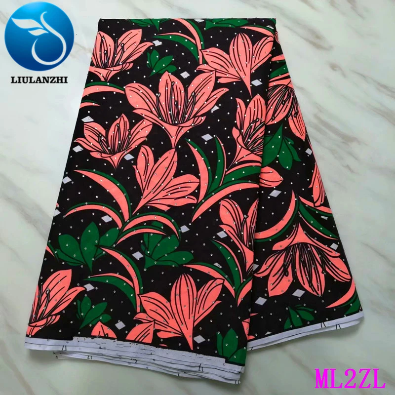 ML2ZL41 Воск liulanzhi африканские ткани настоящий воск Анкара ткань с камнями 6 ярдов хлопок воск ткань ML2ZL34-ML2ZL64 - Цвет: ML2ZL41